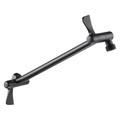 11" Solid Brass Shower Extension Arm, 360° Adjustable, Matte Black Wall Mount
