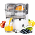 Dual-Head Automatic Electric Citrus Juicer, Orange Lemon Lime Squeezer, Easy-Clean Kitchen Appliance