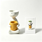Cute Face Planter Pot, Succulent Planter and Pen Holder for Desk Decor