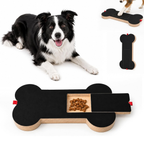 Bone-Shaped Dog Nail Scratch Board with Treat Drawer, Wooden (1 PCS)