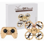 DIY Wooden Drone Model Kit, DIY Wooden RC DroneKit, WoodenBuilding Blocks Flying Toys Assembled Kit,Remote Control Aircraft Training RC DroneQuadcopter, Beginner-Friendly STEM Project Mini Drone