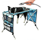 Dog Shower Hammock, Chair & Holder Stand – 2026 Upgrade Foldable，Blue