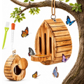 Butterfly Houses for Outside, Hanging Butterfly House Wooden Shelter (1PC)