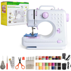 Portable Mini Sewing Machine for Beginners, 12 Stitches, 2-Speed, Foot Pedal, LED Light
