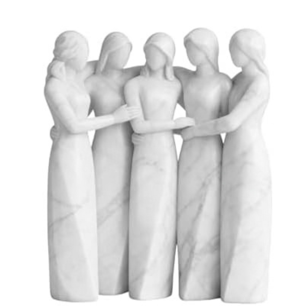 Sister Figurines, Premium Sisters Resin Ornament Friendship Statue, Hand-Painted Sister Sculpture for Women Bestie Friendship Birthday Gift (7in 5 Sister Figurines)