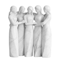 Sister Figurines, Premium Sisters Resin Ornament Friendship Statue, Hand-Painted Sister Sculpture for Women Bestie Friendship Birthday Gift (7in 5 Sister Figurines)