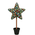 Premium Large Artificial Five-Pointed Star Shaped Patriotic Topiary Tree, 4th of July Decoration,1776-2026 USA 250th Anniversary Merchandise for Front Door Outdoor Decor(23.6''H Red White Blue)