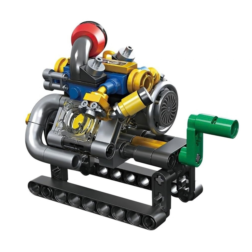 Mini V8 Engine Building Blocks Set, Mechanical Desk Display