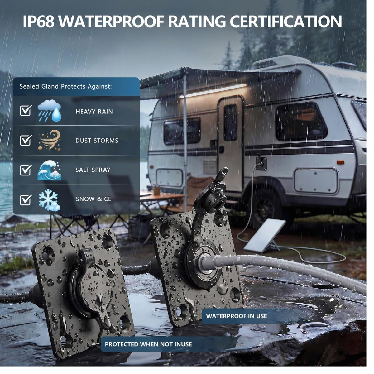 Waterproof Starlink Mini Cable Pass-Through Socket Kit, IP68 Weatherproof Exterior