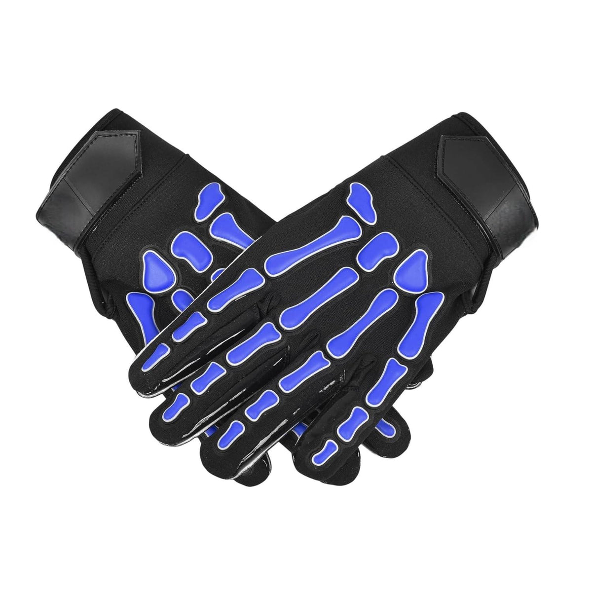 Blue Skeleton Print Full Finger Unisex Gloves ‚Äì All-Season Polyester Outdoor Gloves