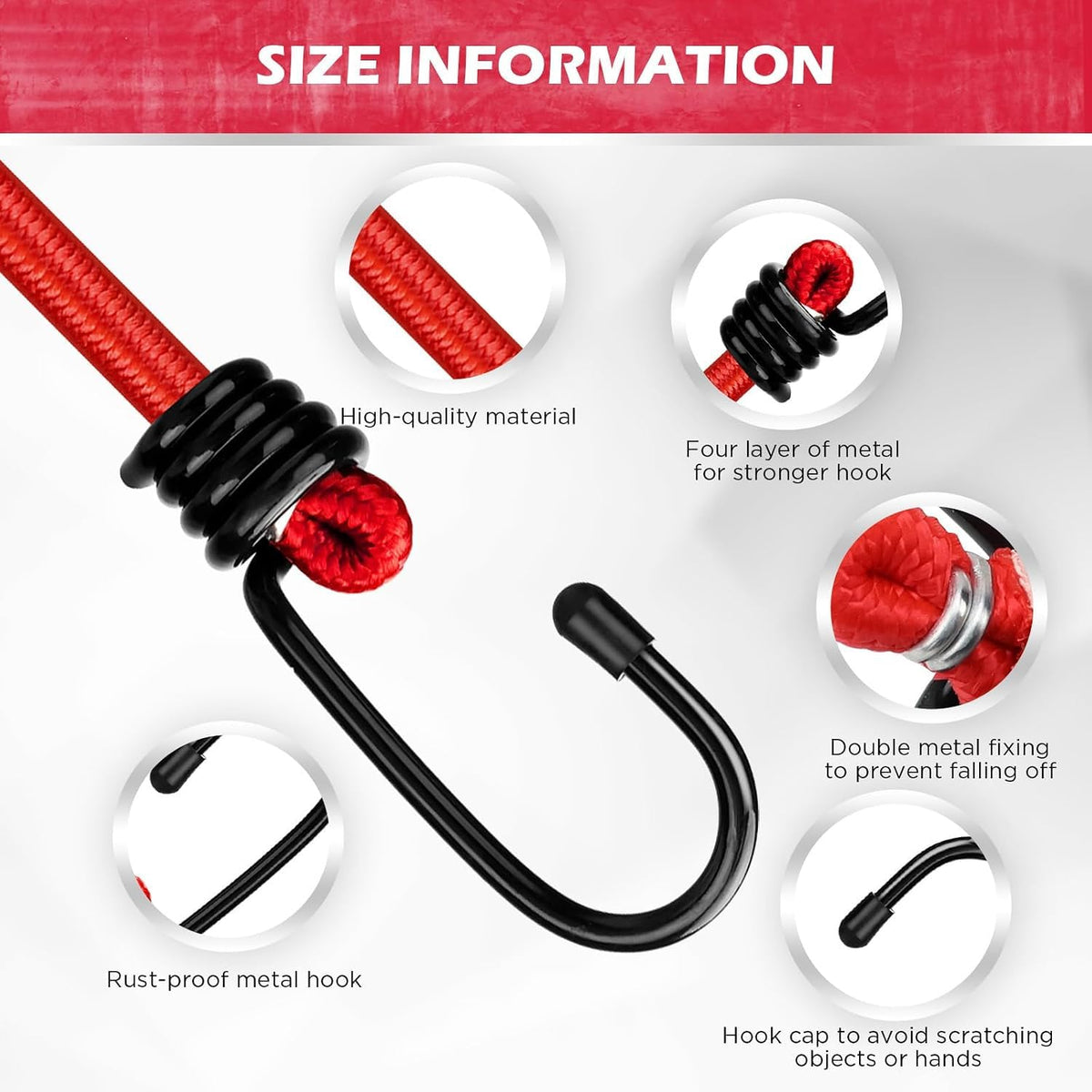 84-Piece Master Bungee Cord Set – Heavy Duty Assorted Bungee Cords with Hooks