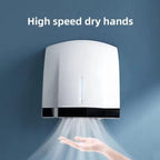 Commercial Electric Automatic Hand Dryer High Speed Wall Mounted Hot & Cold Air Sensor Hand Dryer, Fast Drying Infrared Motion Sensor Blower for Bathroom, Hotel, Office & Home Use (White & Chrome)