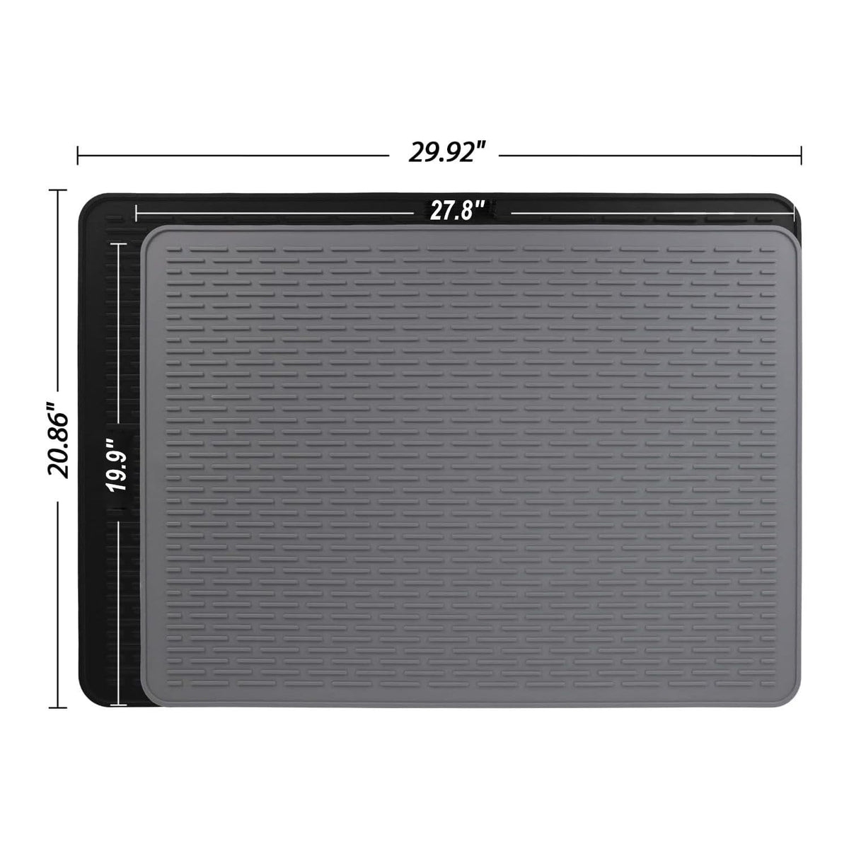 Silicone Electric Stove Top Covers - Glass Stovetop Protector Mat & Heat Resistant Countertop Liner, Extra Large Raised Ridge Dish Drying Mat for Glass Top Cooktop, Flexible Rollable Grey Cover