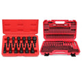 244-Piece Master Screwdriver Bit & Magnetic Nut Driver Set – SAE & Metric Power Drill Bits, Flexible Extension Shaft, Mini Ratchet Wrench, Socket Adapters & Heavy-Duty Red Storage Cases