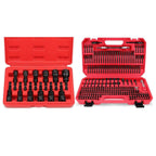 244-Piece Master Screwdriver Bit & Magnetic Nut Driver Set – SAE & Metric Power Drill Bits, Flexible Extension Shaft, Mini Ratchet Wrench, Socket Adapters & Heavy-Duty Red Storage Cases