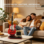 Electric Guitar Model Building Set with Bluetooth Speaker and Stand