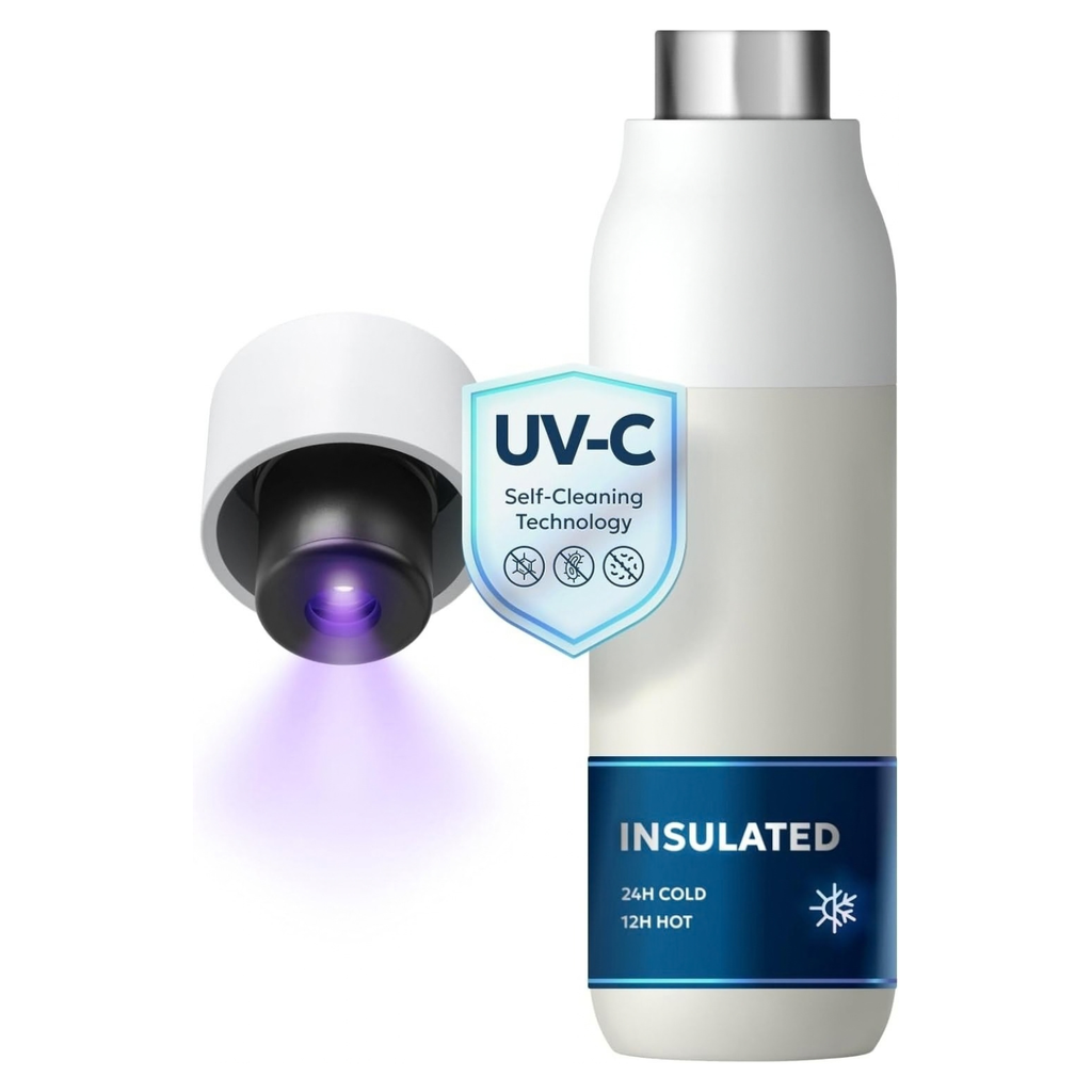 PureVis Smart Self-Cleaning UV Insulated Stainless Steel Water Bottle