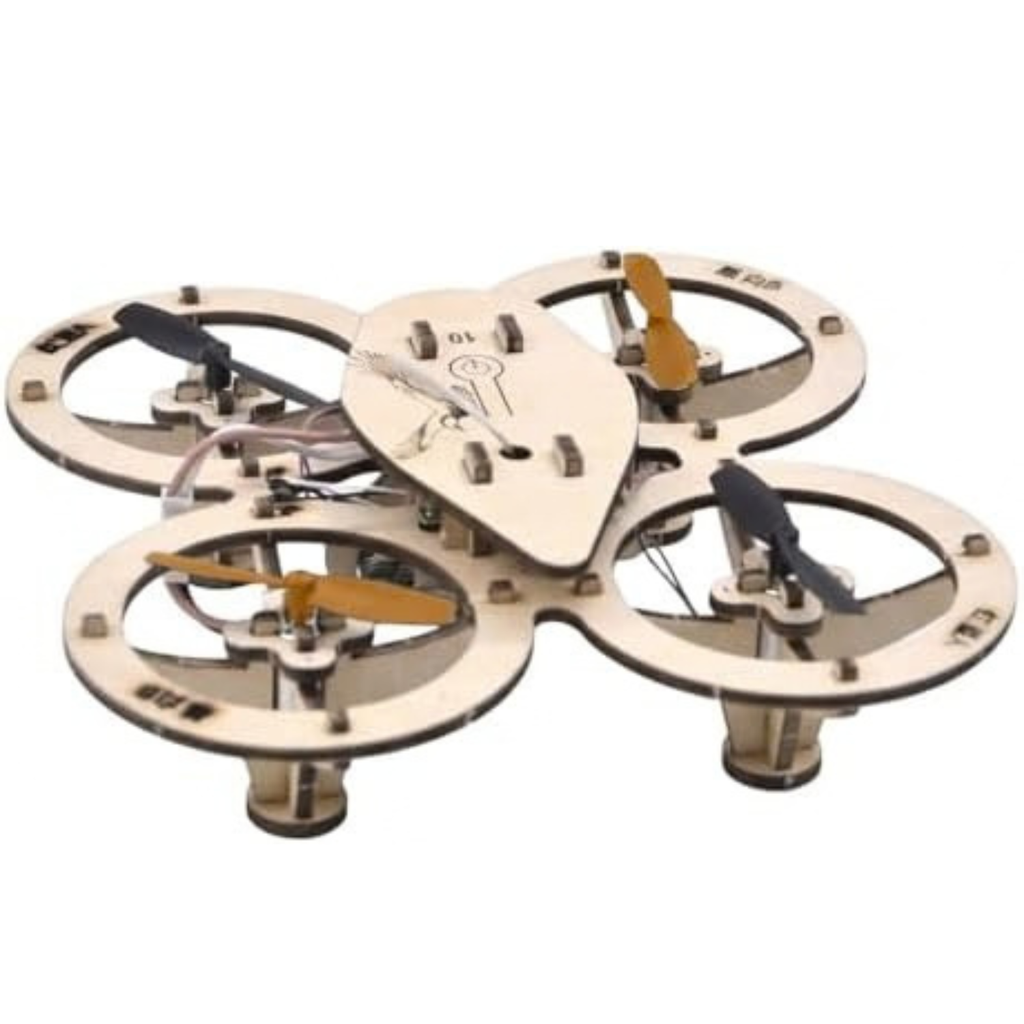 DIY Wooden Drone Model Kit, DIY Wooden RC DroneKit, WoodenBuilding Blocks Flying Toys Assembled Kit,Remote Control Aircraft Training RC DroneQuadcopter, Beginner-Friendly STEM Project Mini Drone