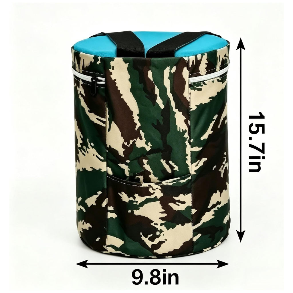 Wearable Gardening Stool, 15.7 Inch Foam Padded Seat with Carrying Straps