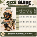 Pet Tactical Soldier Costume with Helmet, for Small Medium Dogs & Cats，M