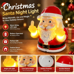 Funny Glow Santa Christmas Night Light Resin Figurine Wall Tabletop