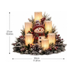 Christmas Lighted Centerpiece with Flameless Candle Glow (Snowman)