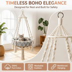 Cat Swing, Cats Hammock with Soft Cushion Handwoven Hanging Purr Swing Bed