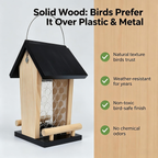 Solid Wood Crow Peanut Feeder, Hanging Outdoor Birds & Squirrels