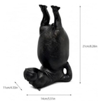 8.26'' Cute Hippo Bookends, Decorative Heavy Resin Animal Book Holders for Shelves, Whimsical Upside-Down Yoga Hippopotamus Book End for Office Desk, Home Library Bookshelf Decor (Black Back)