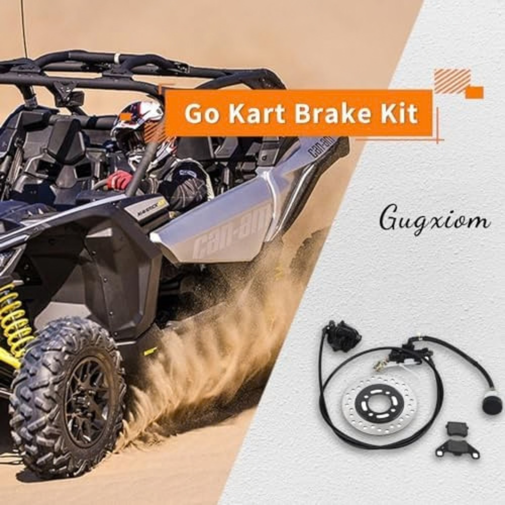 Go Kart Hydraulic Rear Disc Brake Caliper System, Go Kart Brake Kit for 50cc 110cc 125cc 150cc 200cc 250cc Dirt Bike Quad ATV Go Kart, Go Kart Brakes, Includes Brake Pads, Brakes,