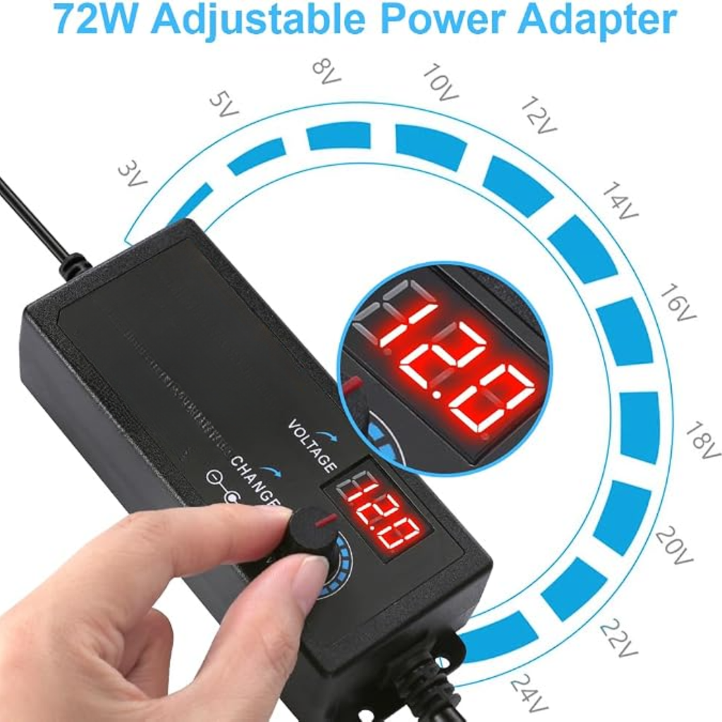 Adjustable 72W Universal Power Supply Variable 3V~24V 3A AC/DC Adapter