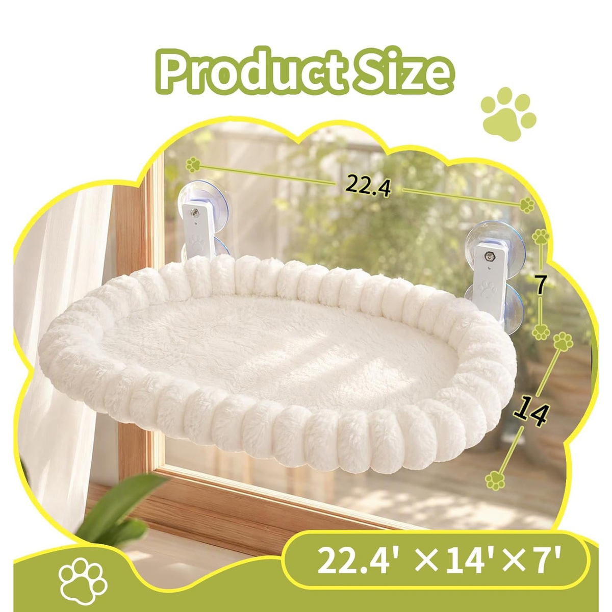 Foldable Cat Window Hammock Foldable Cordless Cushion Bed