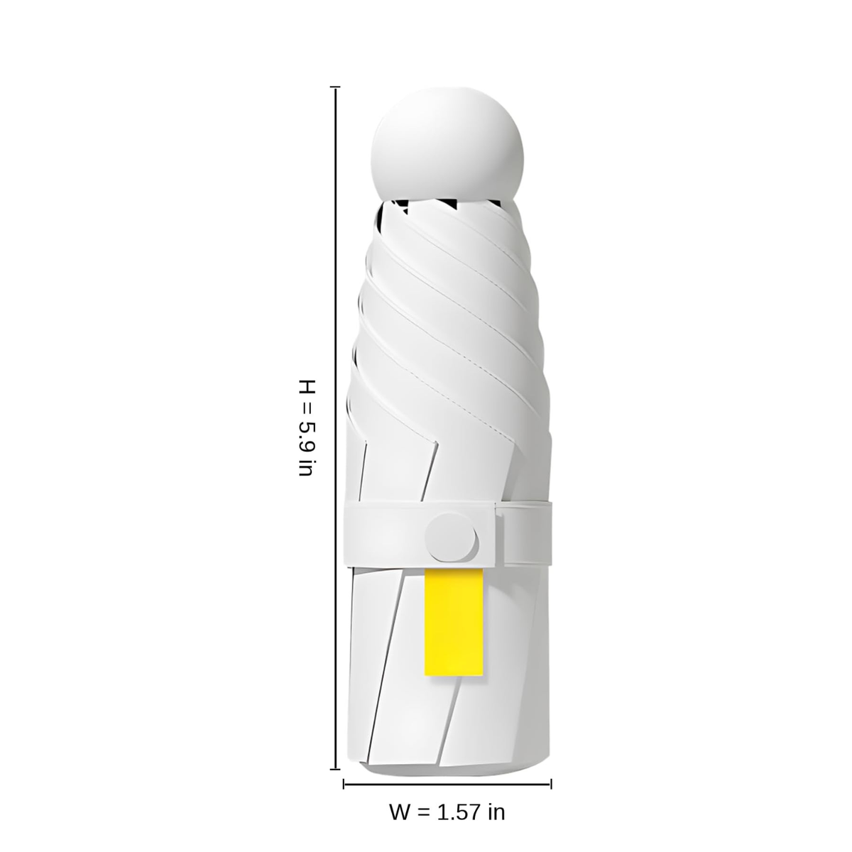 2 Pcs Small Compact Sun Umbrella with Case, Lightweight 5 Fold Mini Purse Parasol (White)