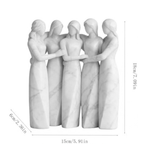 Sister Figurines, Premium Sisters Resin Ornament Friendship Statue, Hand-Painted Sister Sculpture for Women Bestie Friendship Birthday Gift (7in 5 Sister Figurines)