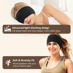 sleep headphones bluetooth 6.0 headband for side sleeper (Black)