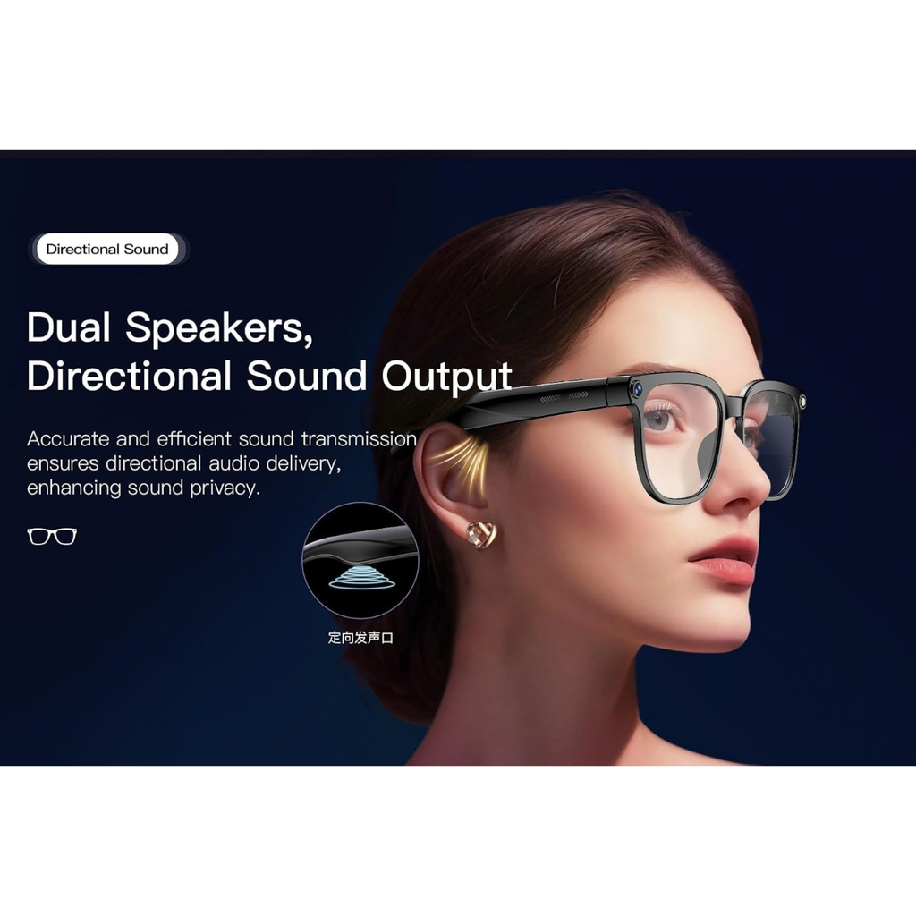 M02C AI Smart Glasses with Camera, Audio, Translation and Voice Assistant