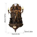 Premium Resin Hecate Statue 3-Headed Greek Goddess Wall Sculpture, Gothic Style Home Decor, Underworld Hekate with Hounds Figurine for Halloween, Fireplace Decor and Witch Altar Gift (7.87in)