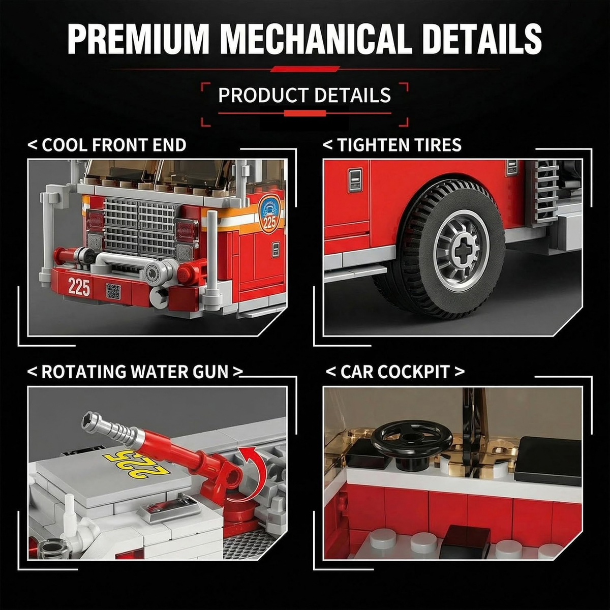City Emergency Rescue Fire Truck Building Block Set