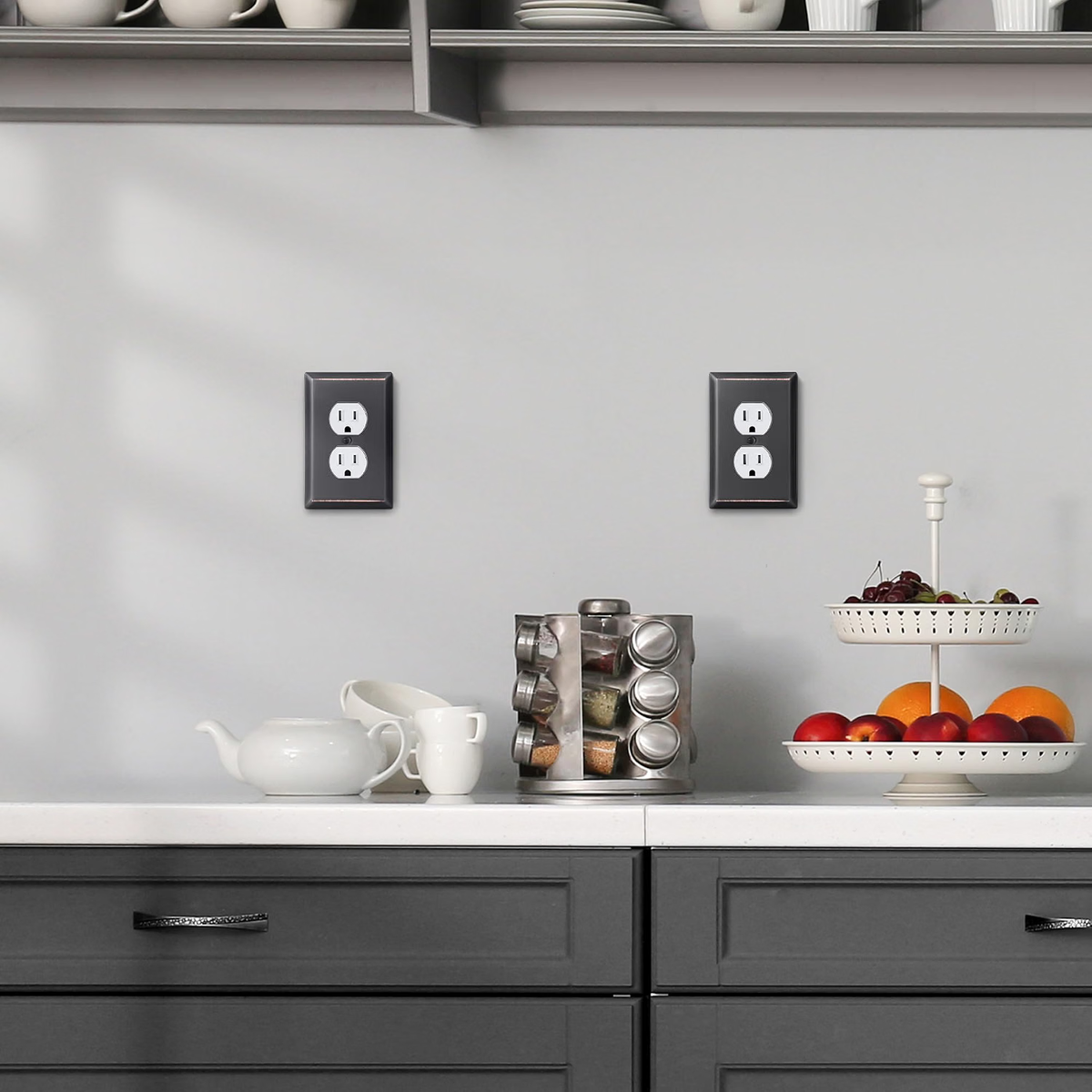4-Pack Duplex Wall Plate+Sunken Pearls Decorative Wall Plate Switch Plate Outlet Cover
