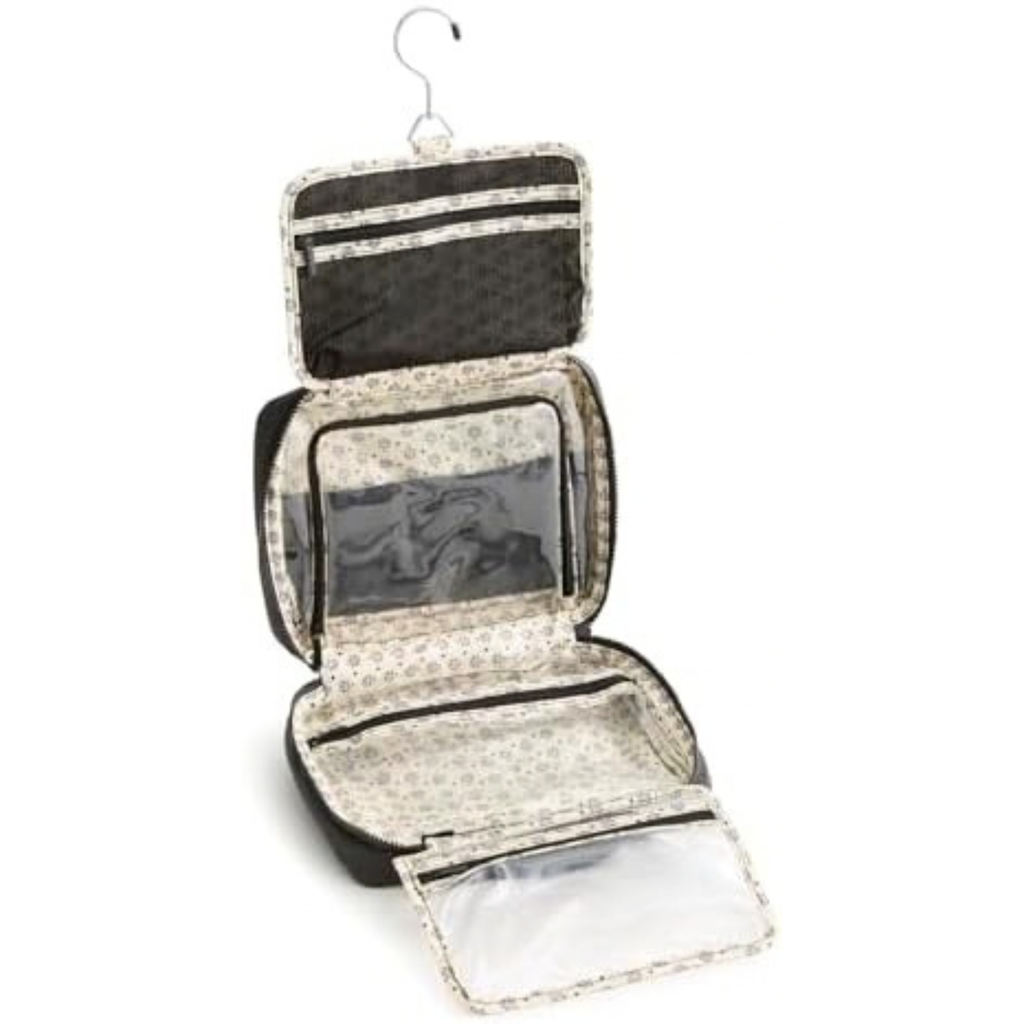 Vera Bradley Women's Featherweight Hanging Organizer – Travel Makeup Bag & Toiletry Storage – Moonless Night