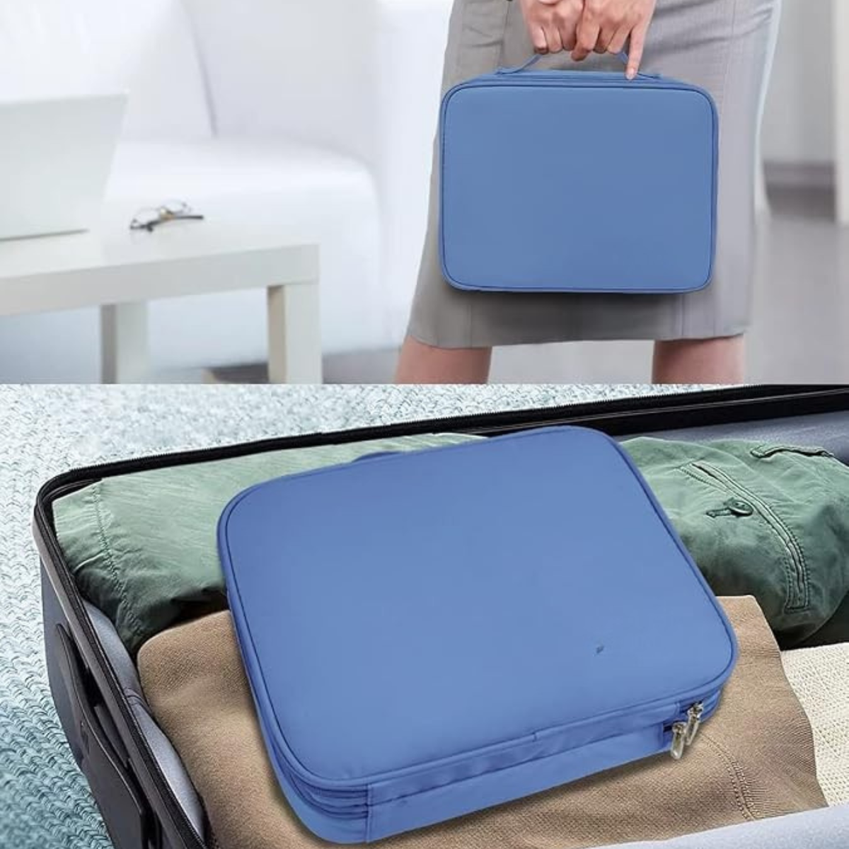 MATEIN Electronics Organizer Case, Cable Organizer Bag with Handle, Blue