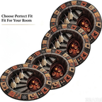 3D Haunted Staircase Round Rug – Spooky Halloween Optical Illusion，B-120cm
