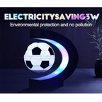 Magnetic Levitation Soccer Ball, Levitating Ball with C Shaped Shelf, Levitating Display Soccer with LED Lights for Men's Gift, Cool Decor (US Plug)