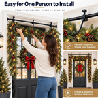 Garland Hanger for Front Door, Adjustable No Hardware Garland Hanger