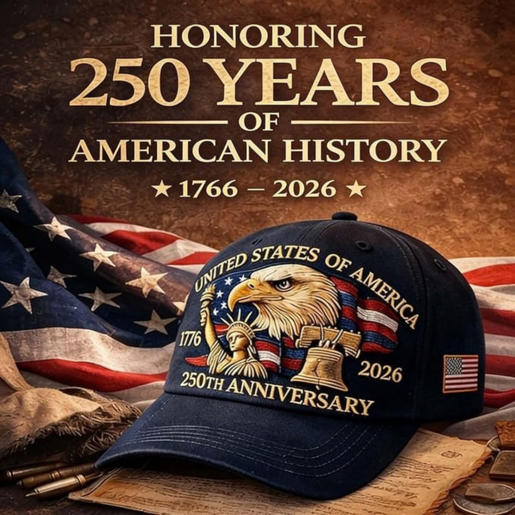 United States 250th Anniversary Hat with Bald Eagle & Liberty Embroidery