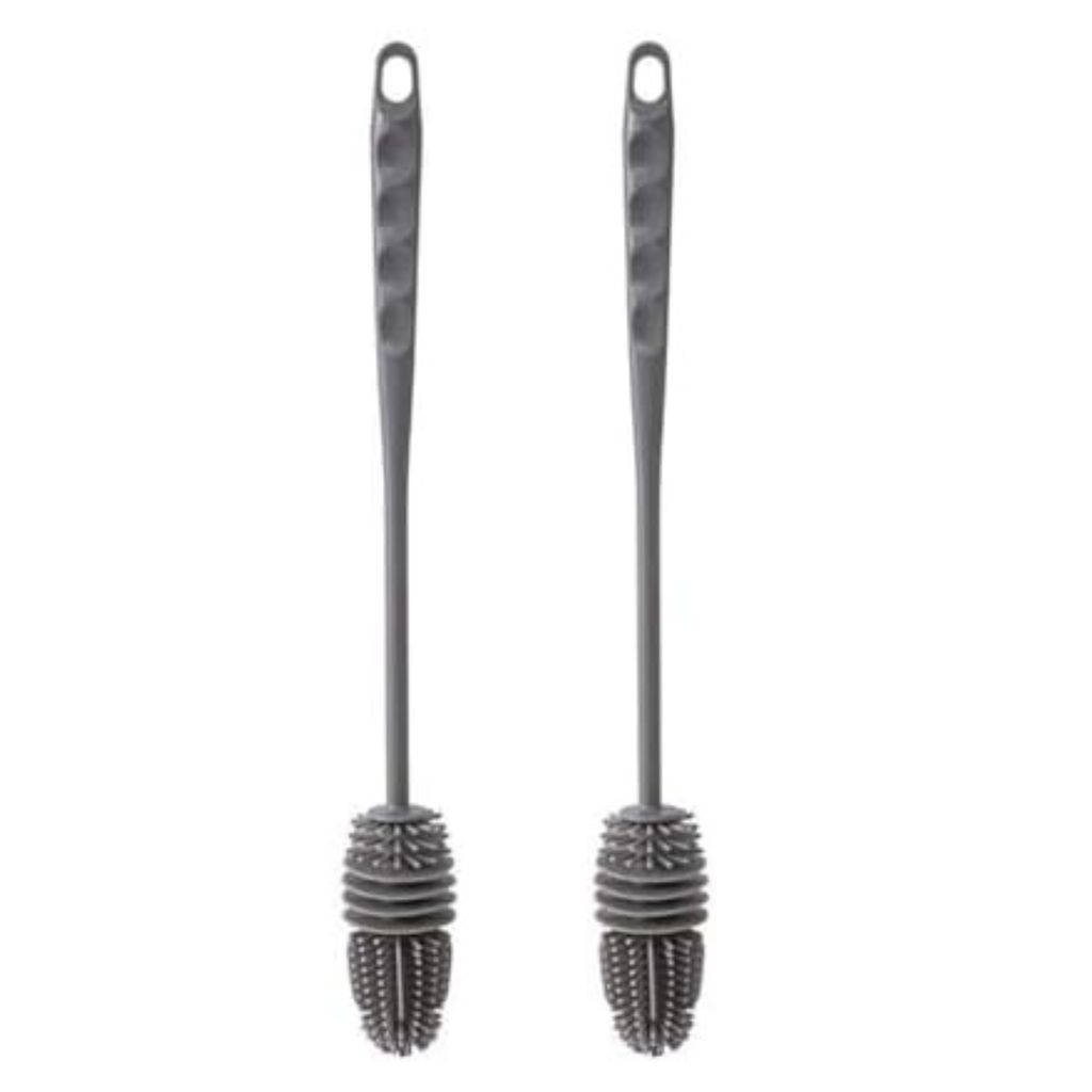 2 Pack Long-Handled Silicone Cleaning Brush - Versatile Cup & Bottle Cleaner, Reusable Scrubber for Kitchen, Bathroom & Car, Long Handle for Easy Reach