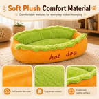 Hot Dog Bed for Dachshund, Plush Cozy Pet Sofa for Small Dogs