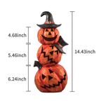 Light Up Evil Pumpkin 3-Layer Halloween Decoration 14 Inch Jack O' Stack