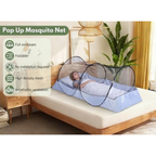 Gugxiom Foldable Mosquito Net, Portable Travel Mosquito Net Pop Up for Single Bed, for Bedroom, Outdoor, Camping (Gray Background with Black mesh)