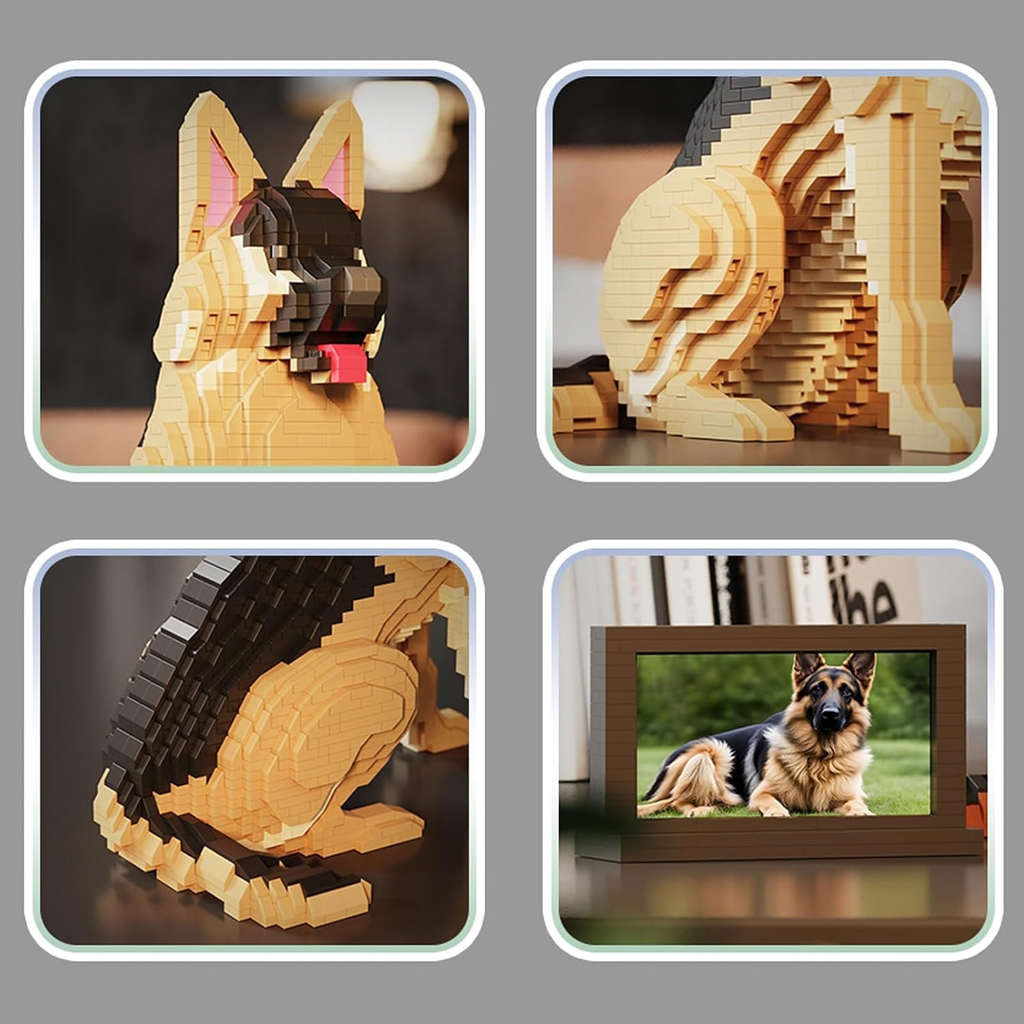 German Shepherd Building Set, 2632 Pieces, Pet Dog Model for Adults